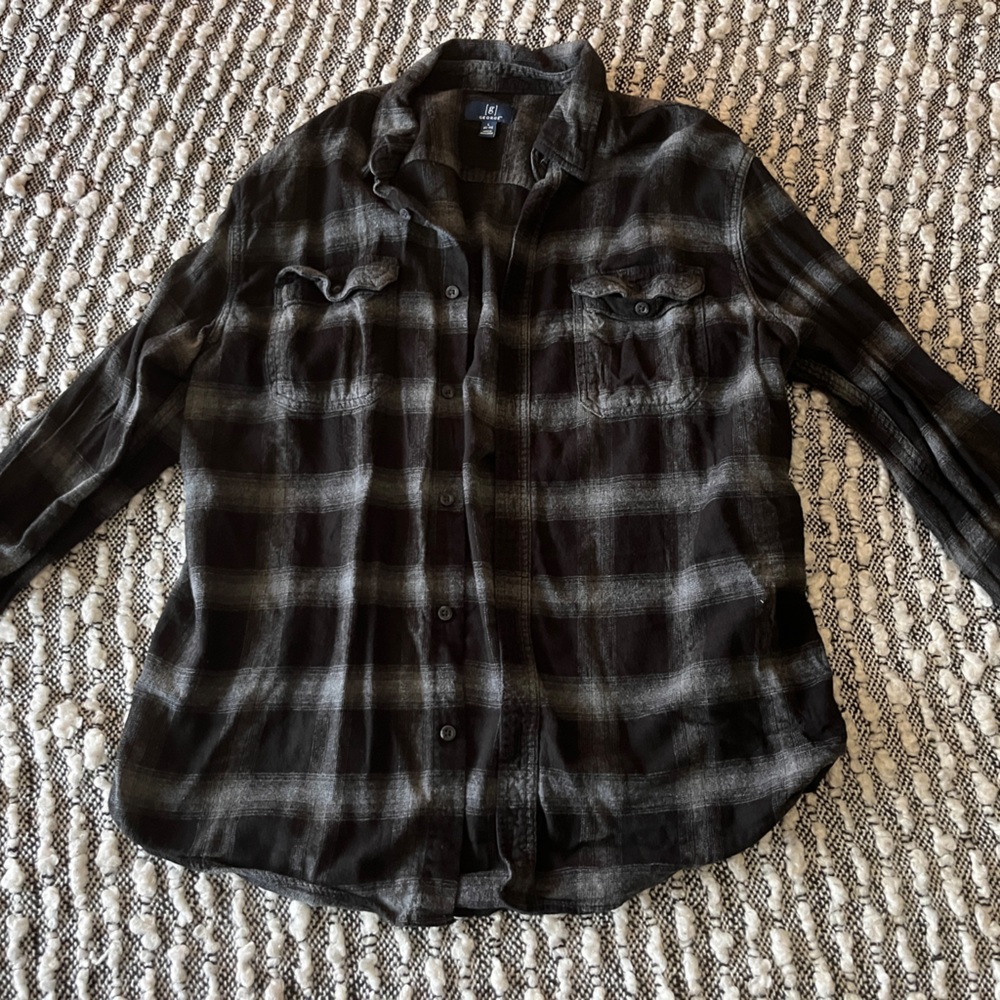 black and grey flannel